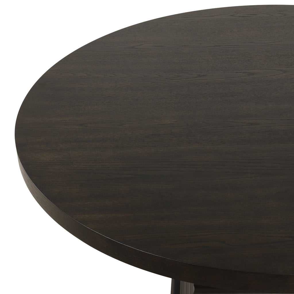 Plateau Round -Rustic Espresso Dining Table