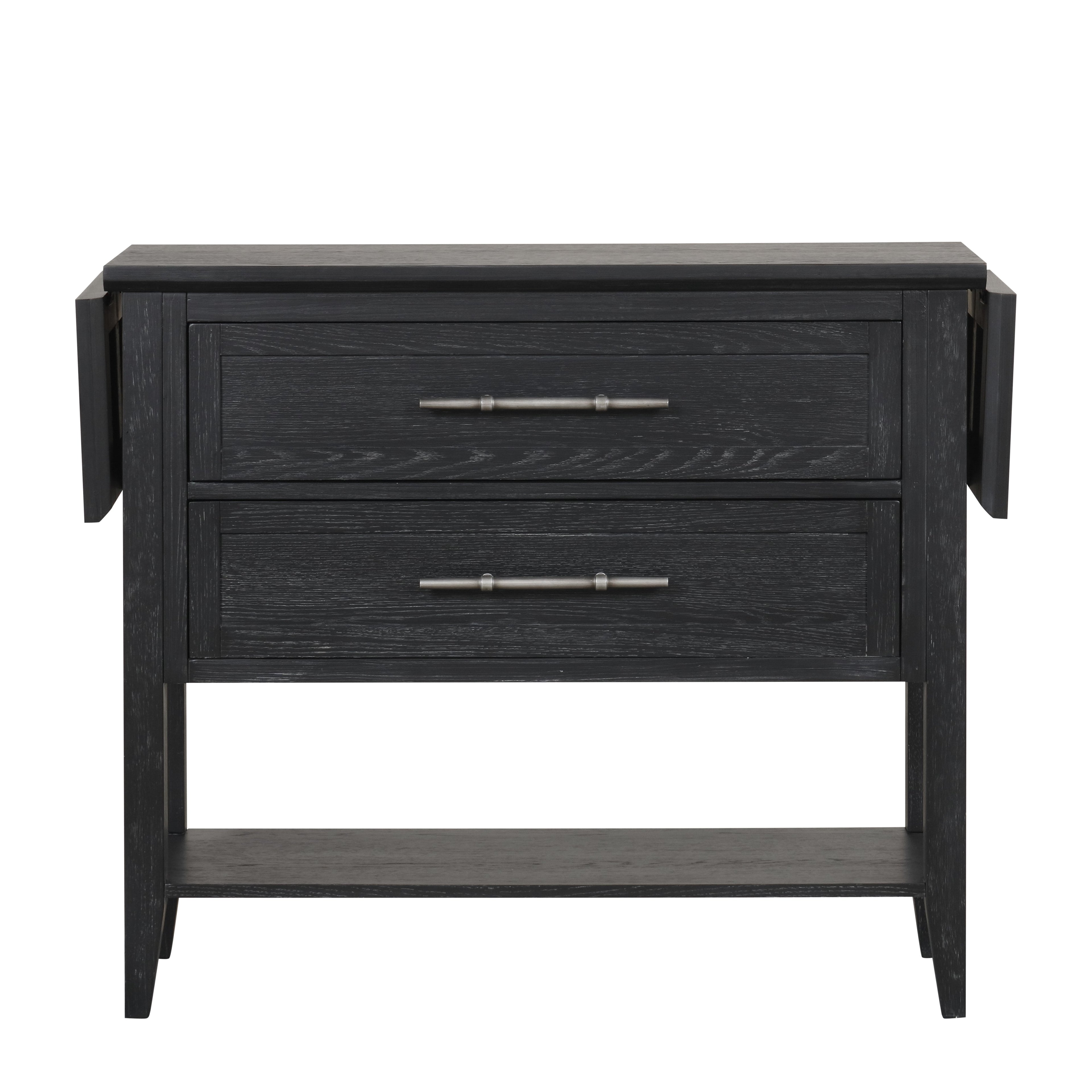 Sable Crest Drop Leaf Server-Black