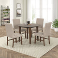 Hargrove 5 Pc 42" Round Dining Table & 4 Chairs-Brown