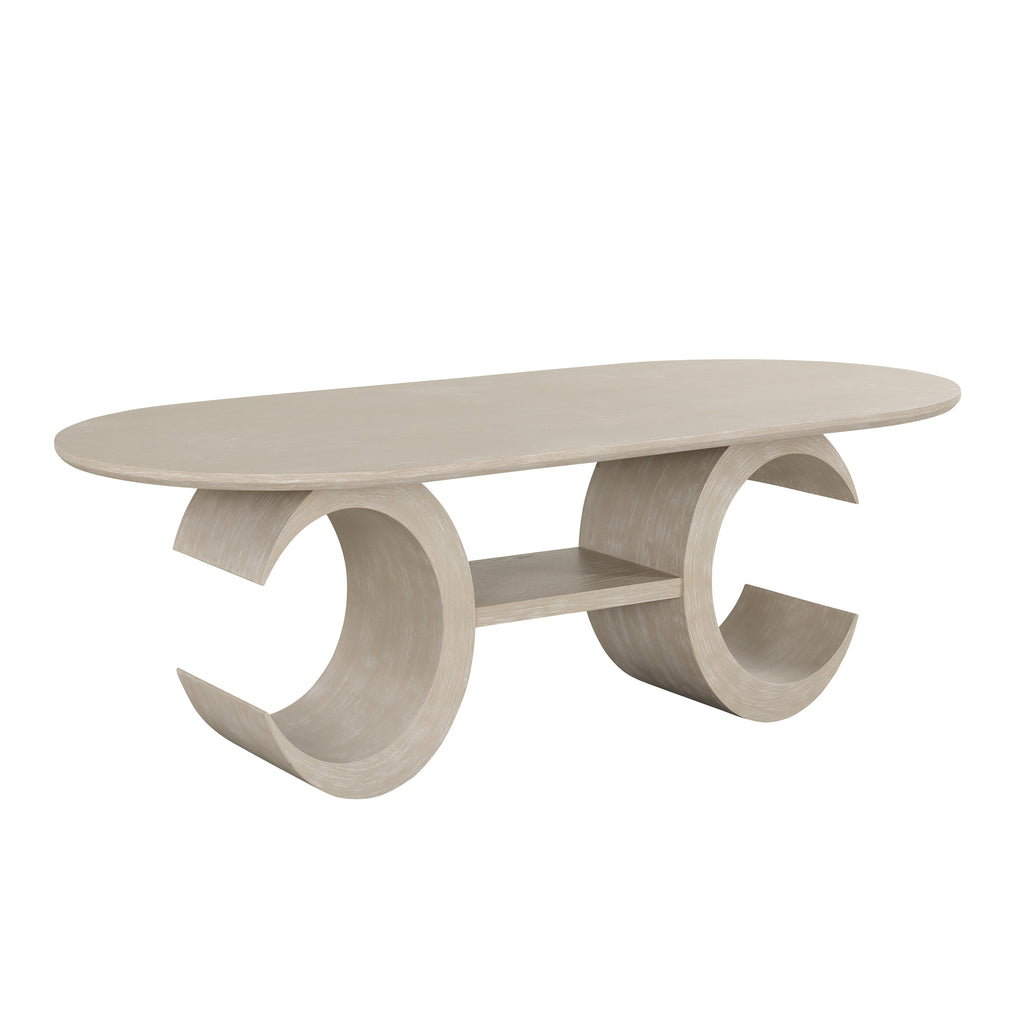 Gwendolyn Oval -Cerused Taupe Dining Table