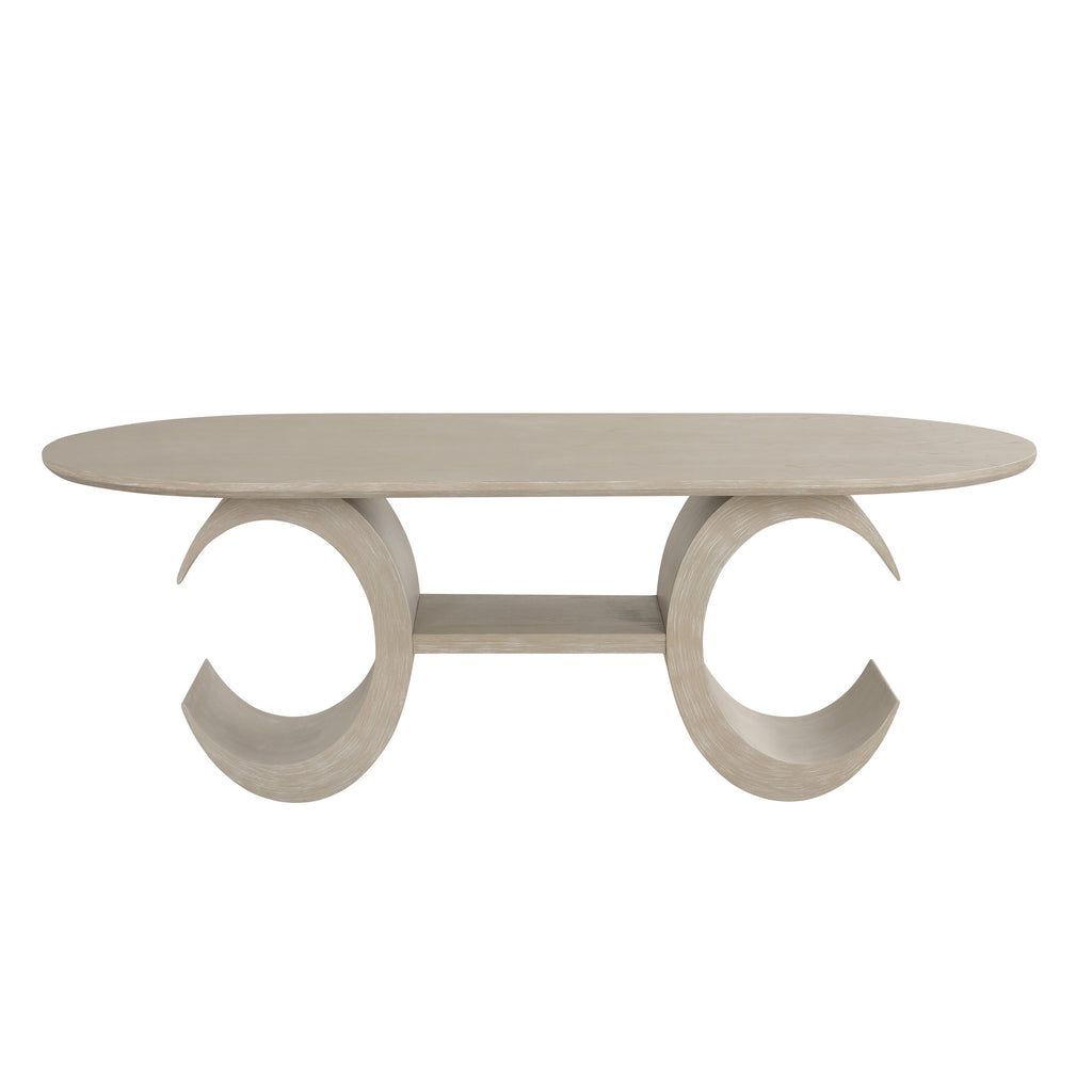 Gwendolyn Oval -Cerused Taupe Dining Table
