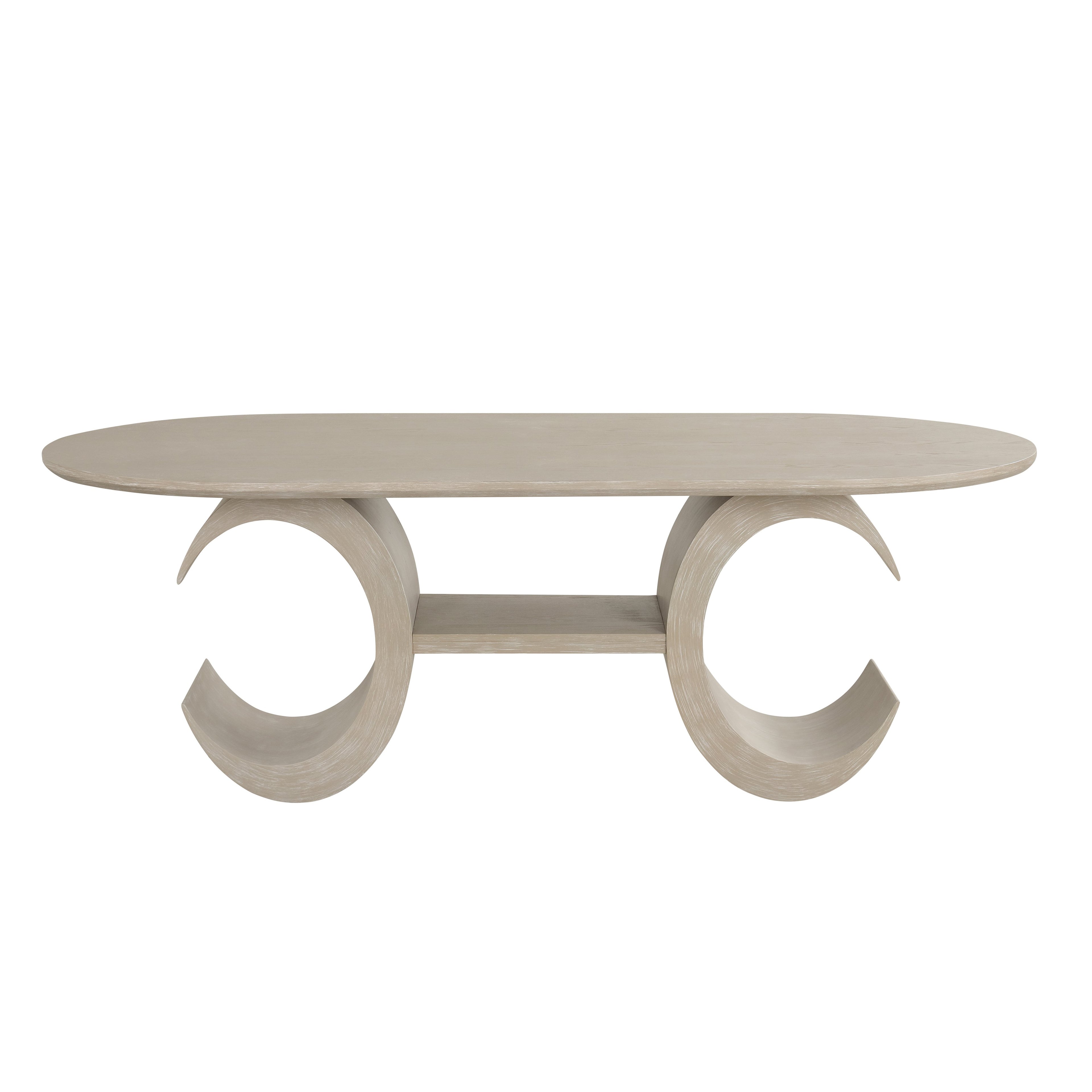 Gwendolyn Oval -Cerused Taupe Dining Table
