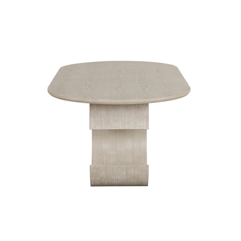 Gwendolyn Oval -Cerused Taupe Dining Table