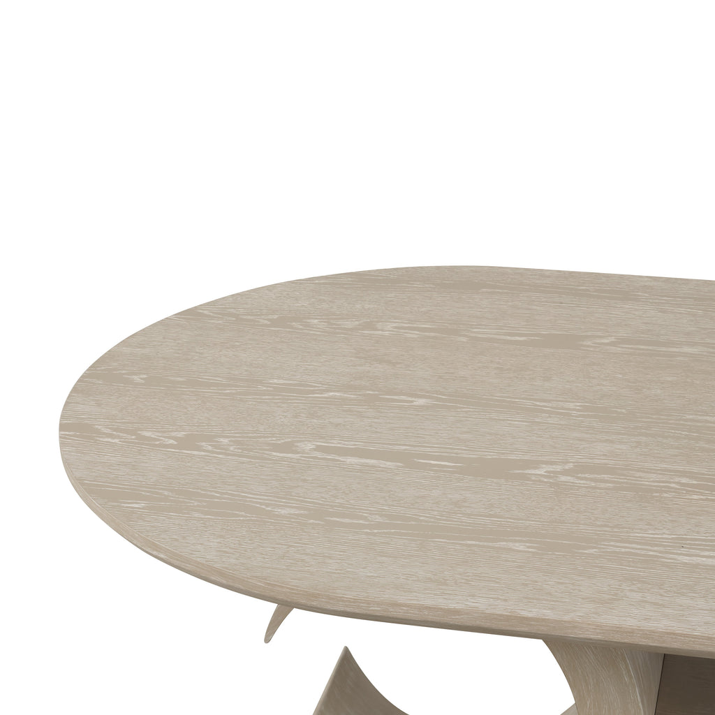 Gwendolyn Oval -Cerused Taupe Dining Table