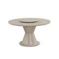Gwendolyn Round & Lazy Susan-Cerused Taupe Dining Table