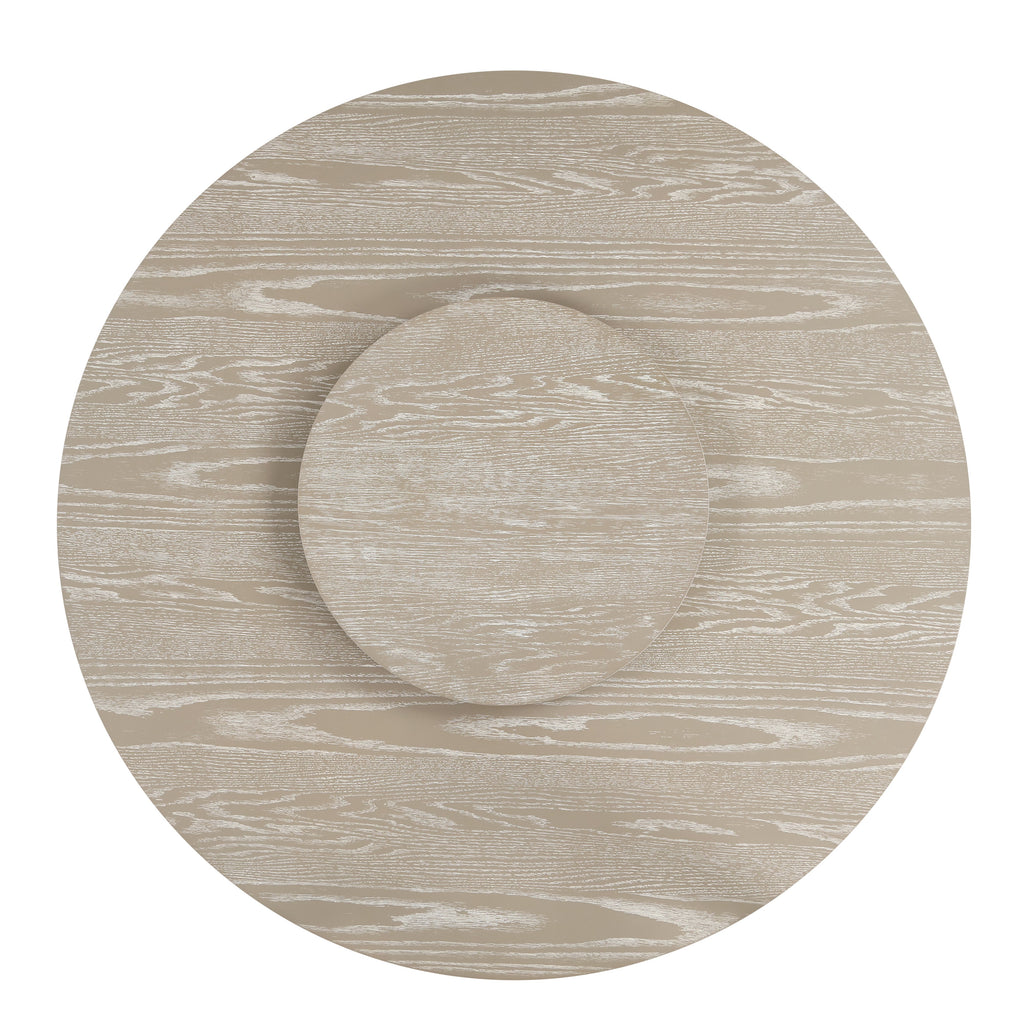 Gwendolyn Round & Lazy Susan-Cerused Taupe Dining Table