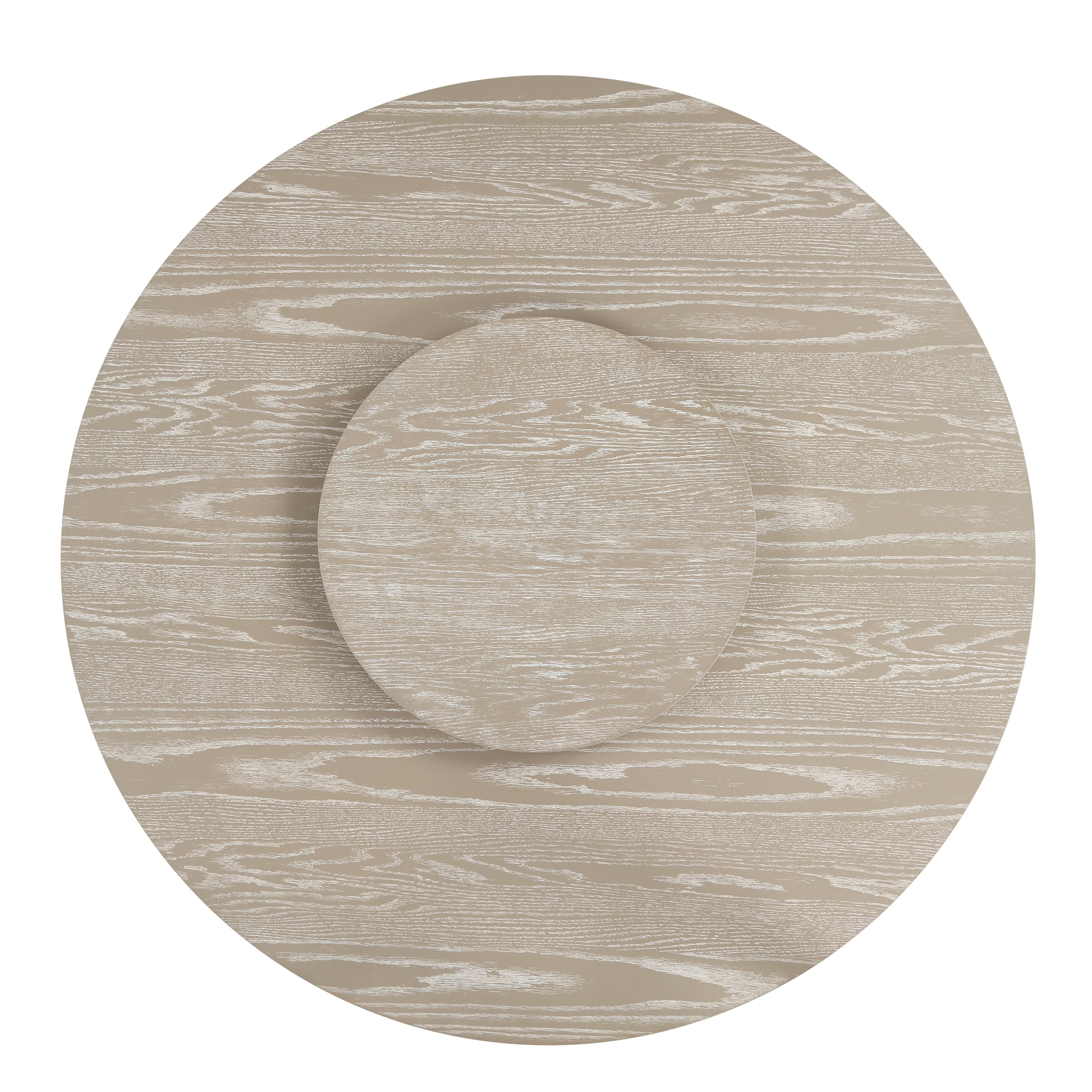 Gwendolyn Round & Lazy Susan-Cerused Taupe Dining Table