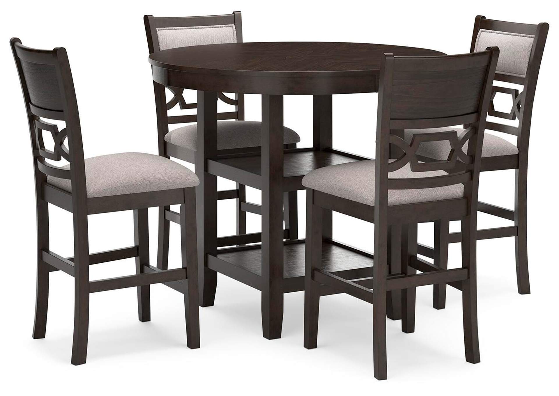 Langwest Counter Height Dining Table and 4 Barstools (Set of 5) angled view