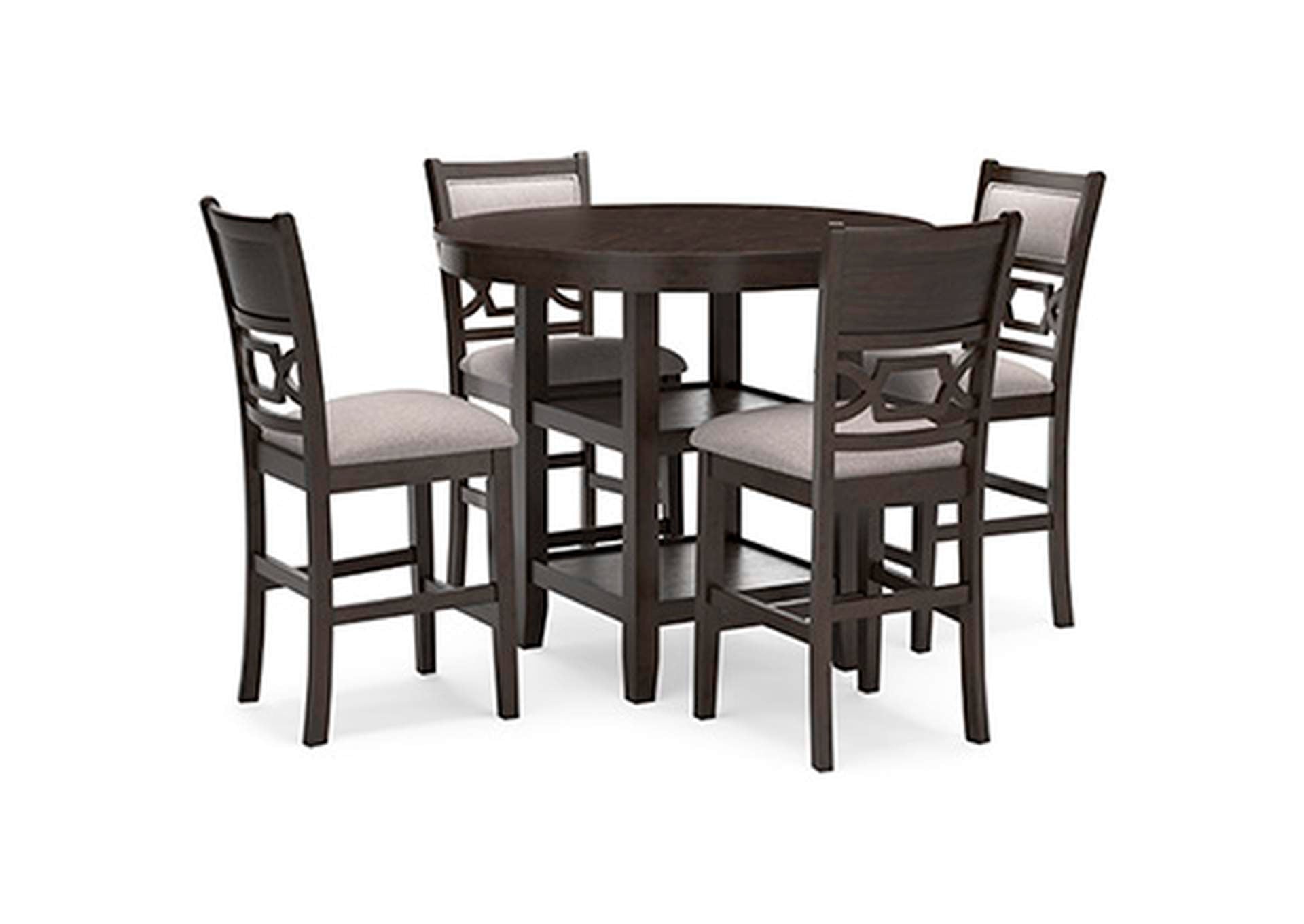 Langwest Counter Height Dining Table and 4 Barstools (Set of 5) angled view