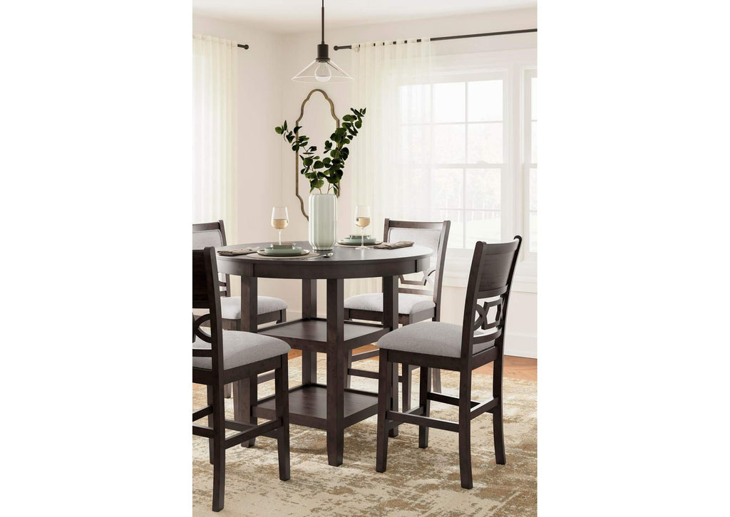 Langwest Counter Height Dining Table and 4 Barstools (Set of 5)