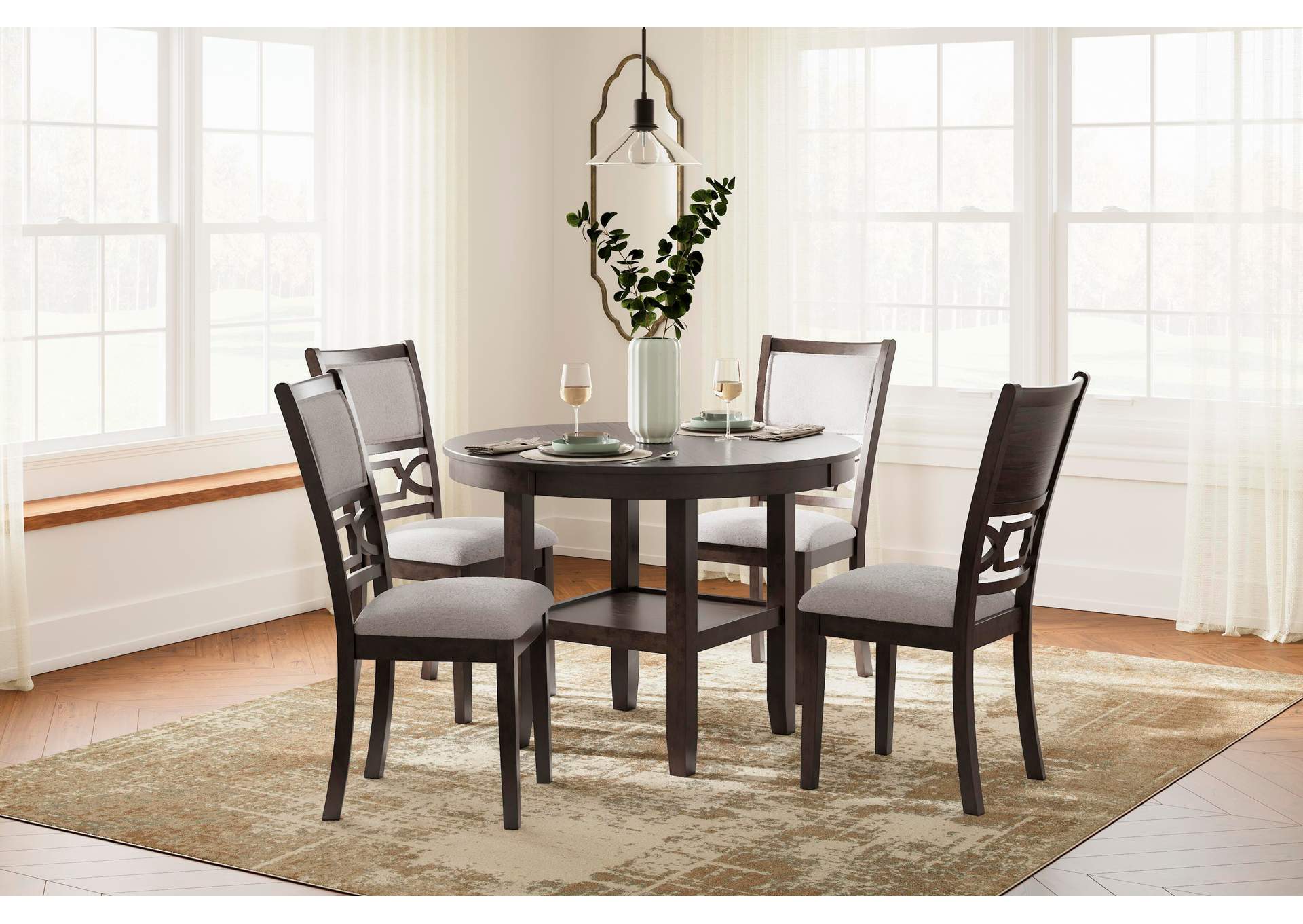 Langwest Dining Table and 4 Chairs (Set of 5)