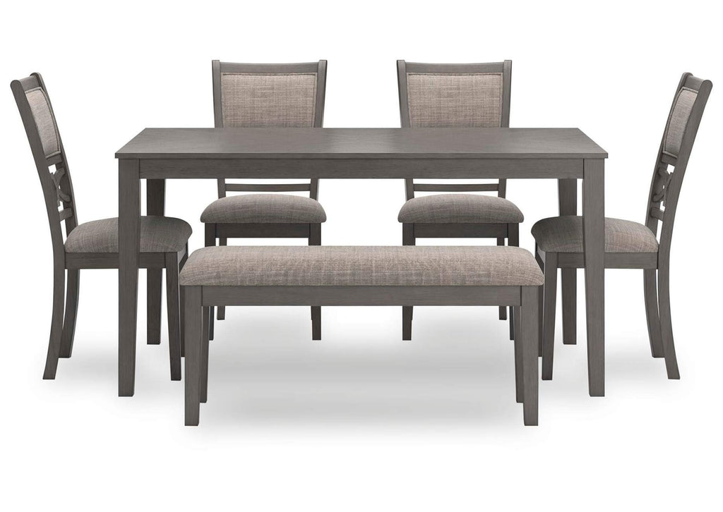 Wrenning Dining Table and 4 Chairs and Bench (Set of 6)