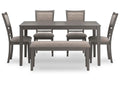 Wrenning Dining Table and 4 Chairs and Bench (Set of 6)