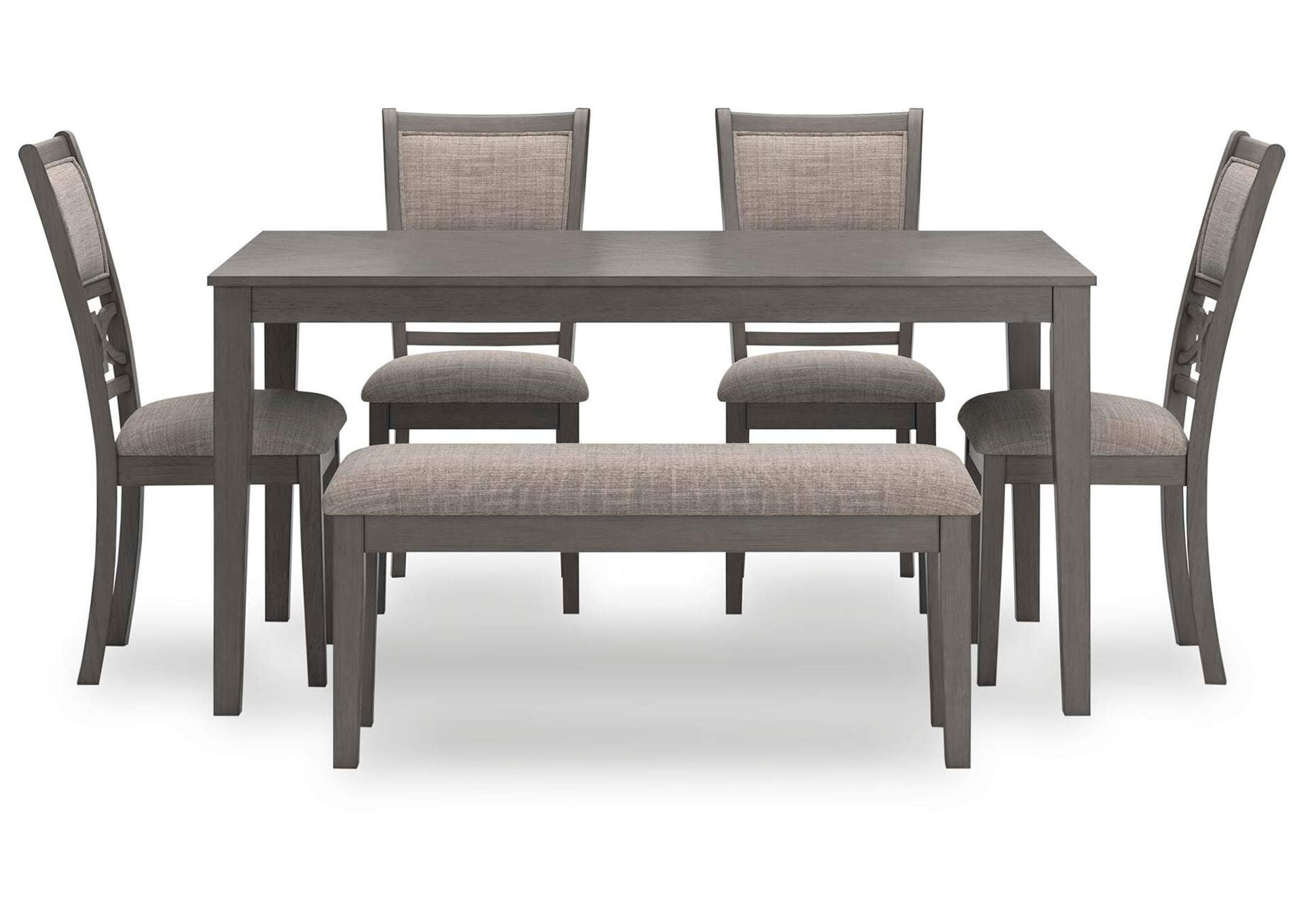 Wrenning Dining Table and 4 Chairs and Bench (Set of 6)
