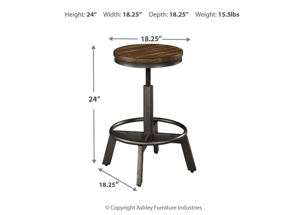 Torjin Counter Height Dining Table and 4 Barstools Set dimensions