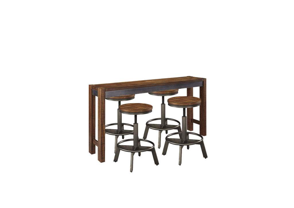 Torjin Counter Height Dining Table and 4 Barstools Set
