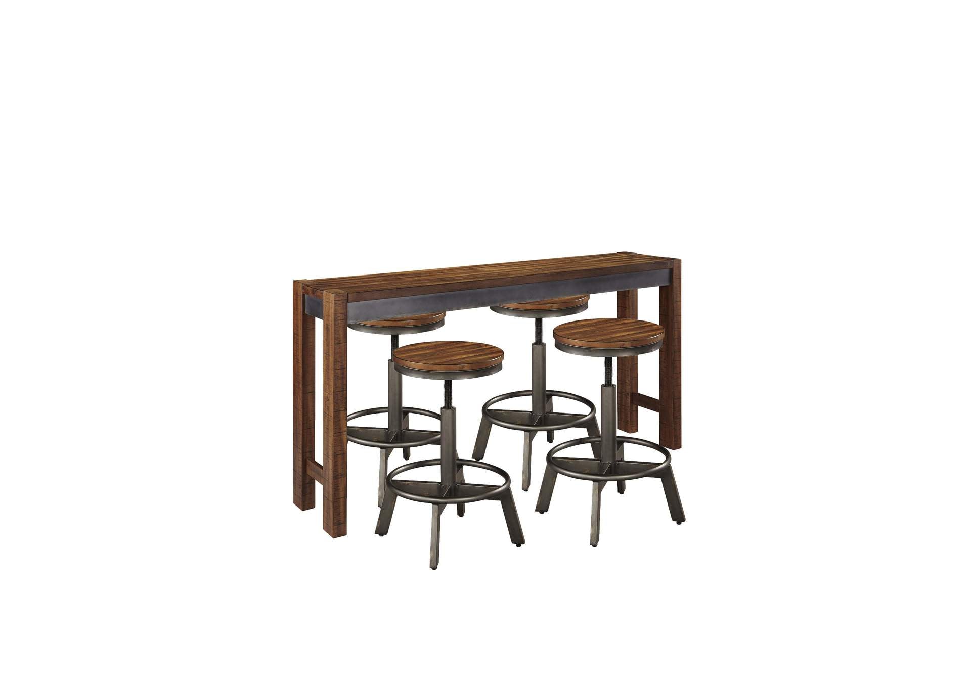 Torjin Counter Height Dining Table and 4 Barstools Set