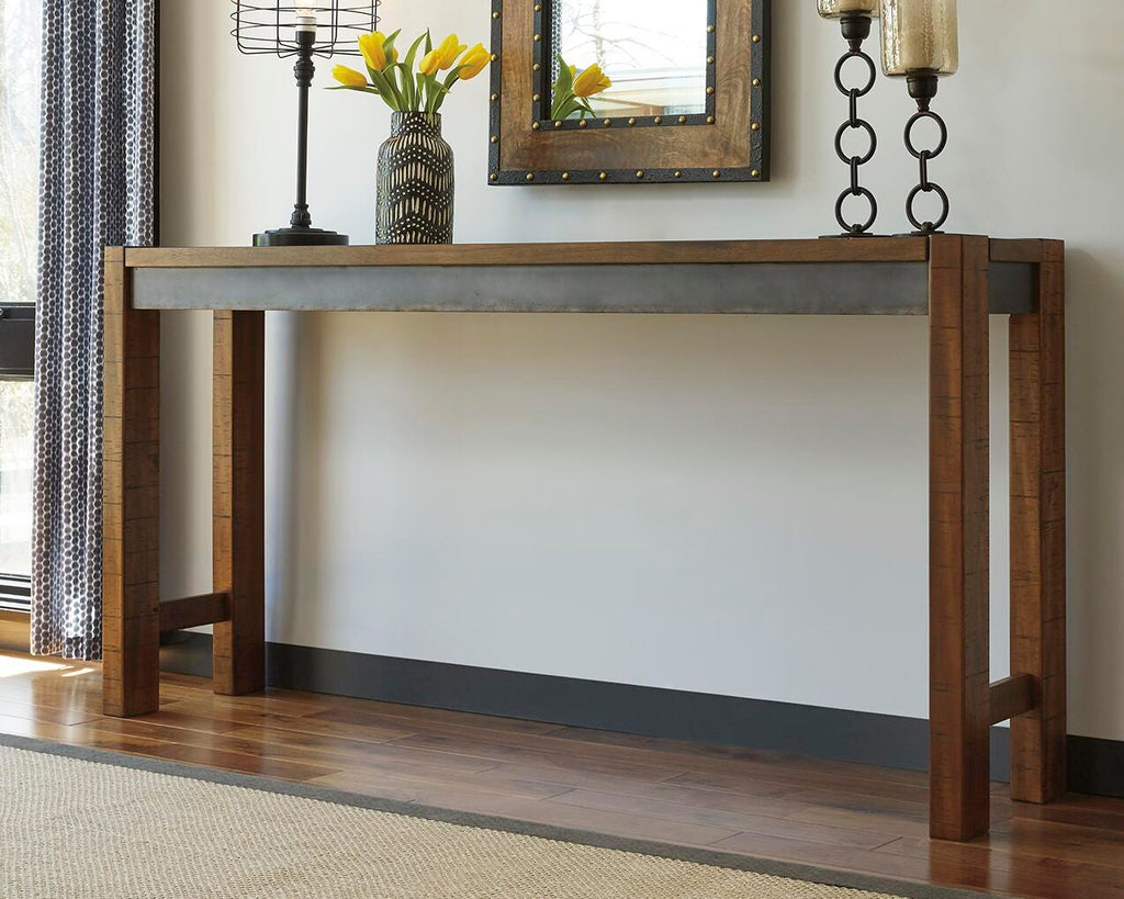 Torjin Counter Height Dining Table in Brown/Gray, lifestyle view
