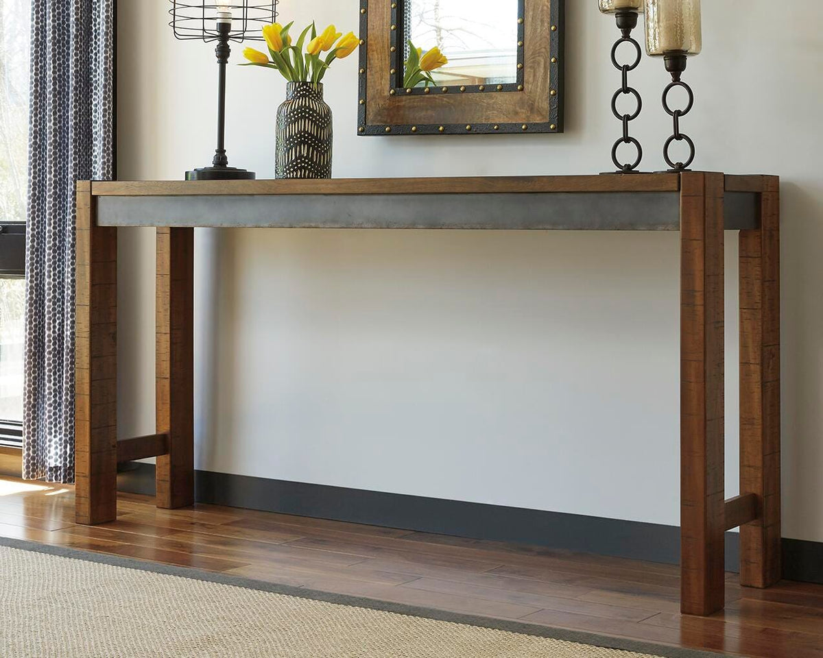 Torjin Counter Height Dining Table in Brown/Gray, lifestyle view