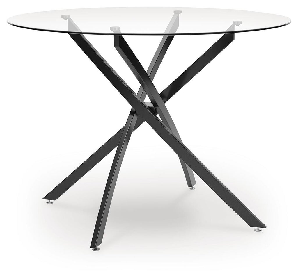 Pharwynn Dining Table in Black, angle view