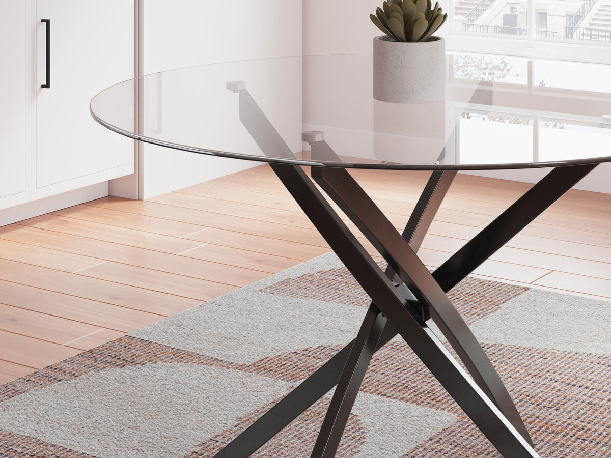 Pharwynn Dining Table in Black, detail view