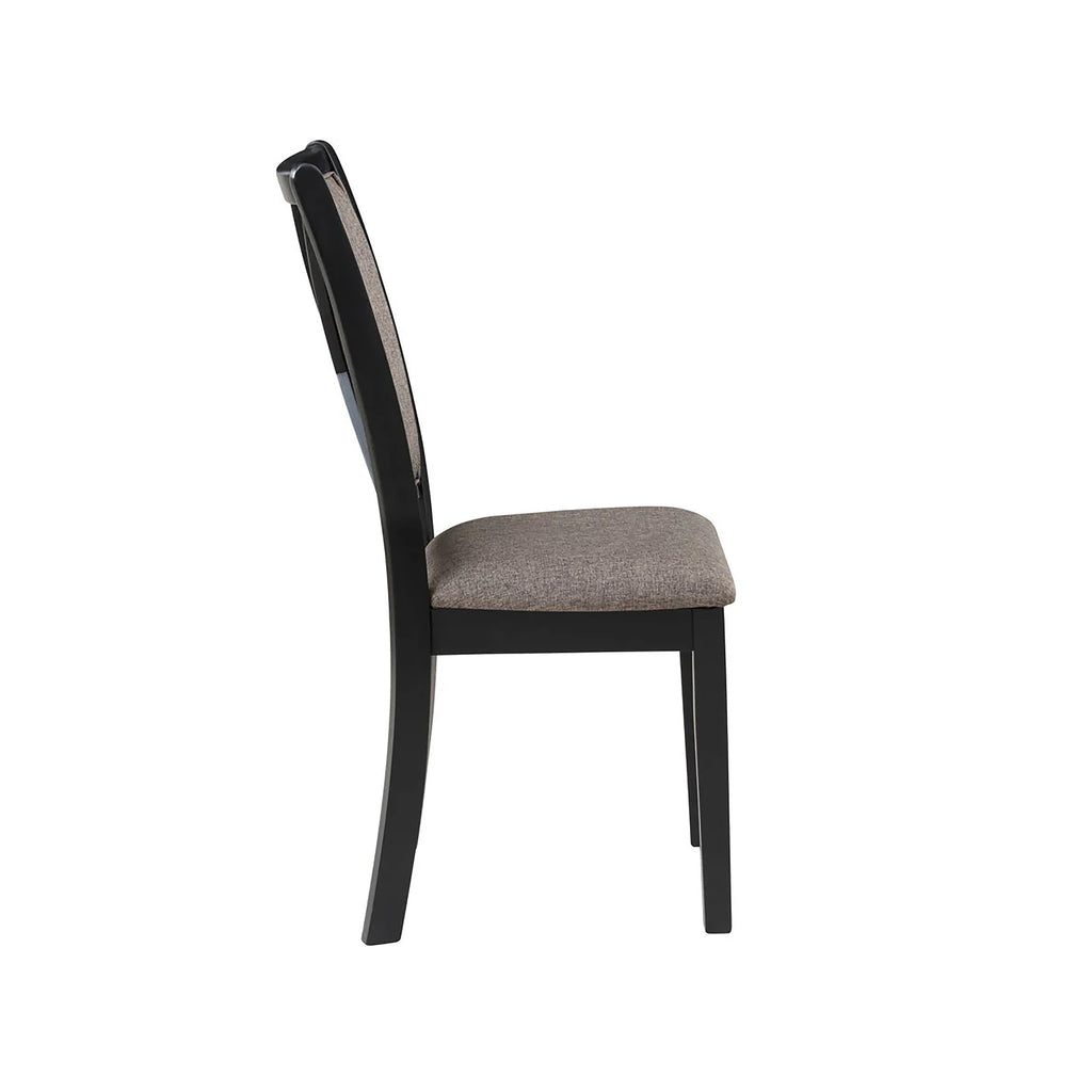 Potomac 48" Round Dining Table & 4 Chairs-Brown/Black
