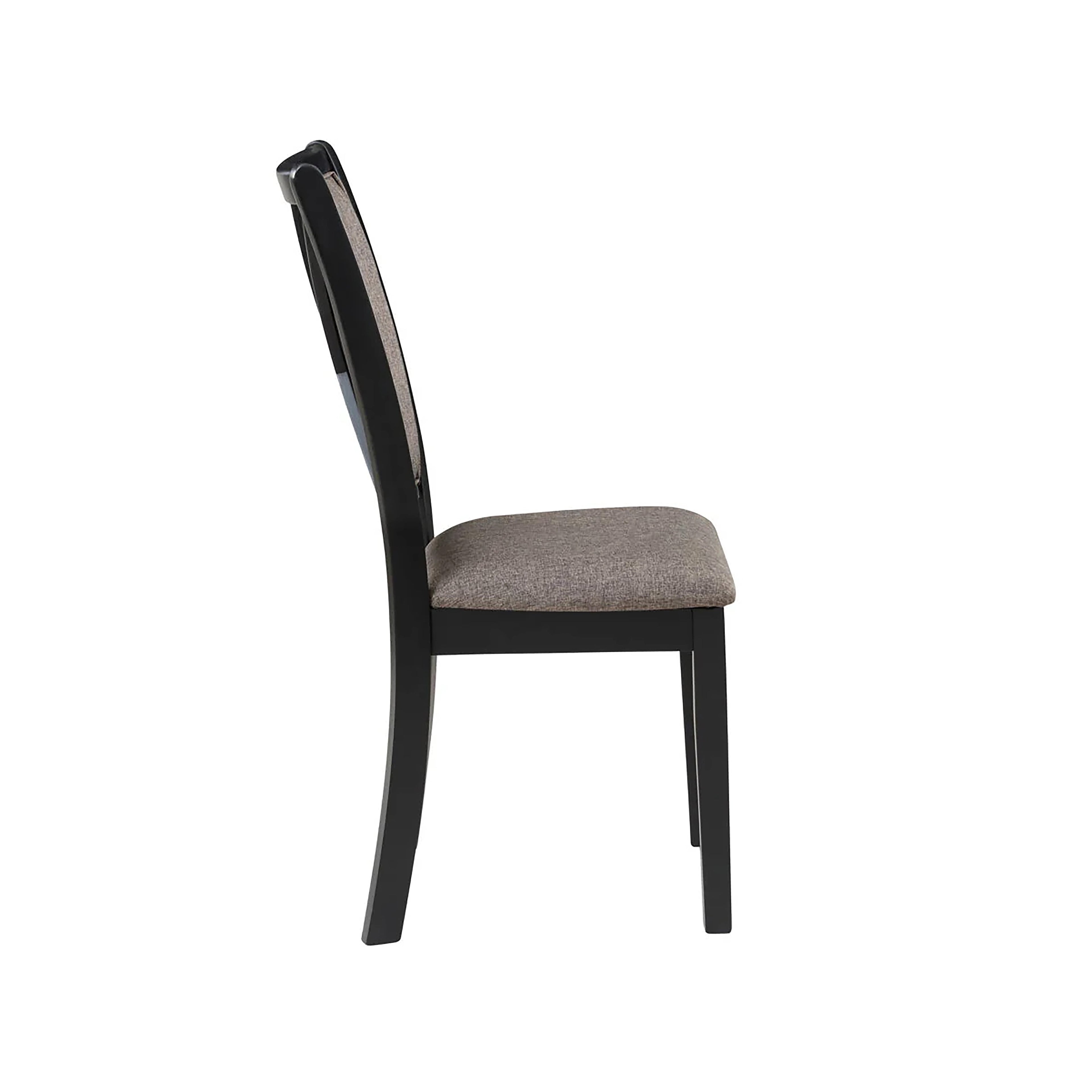 Potomac 48" Round Dining Table & 4 Chairs-Brown/Black