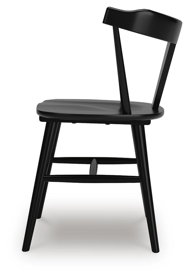 Gretlynn Dining Chair in Black, alternate side view