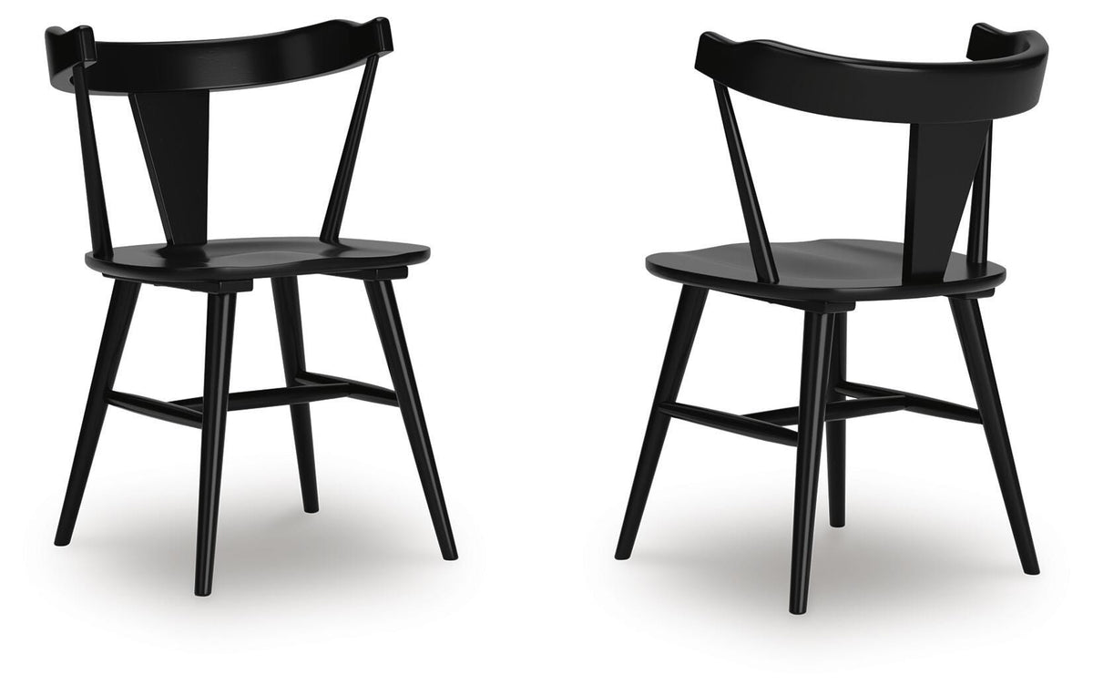 Gretlynn Dining Chair in Black, angle view