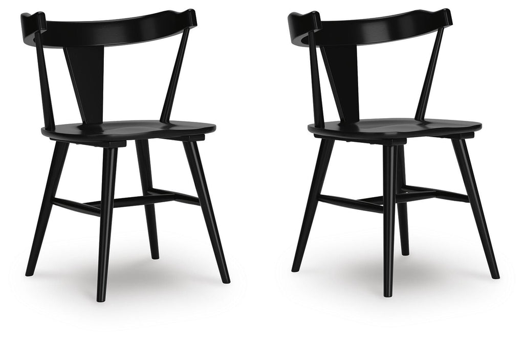 Gretlynn Dining Chair in Black, angle view