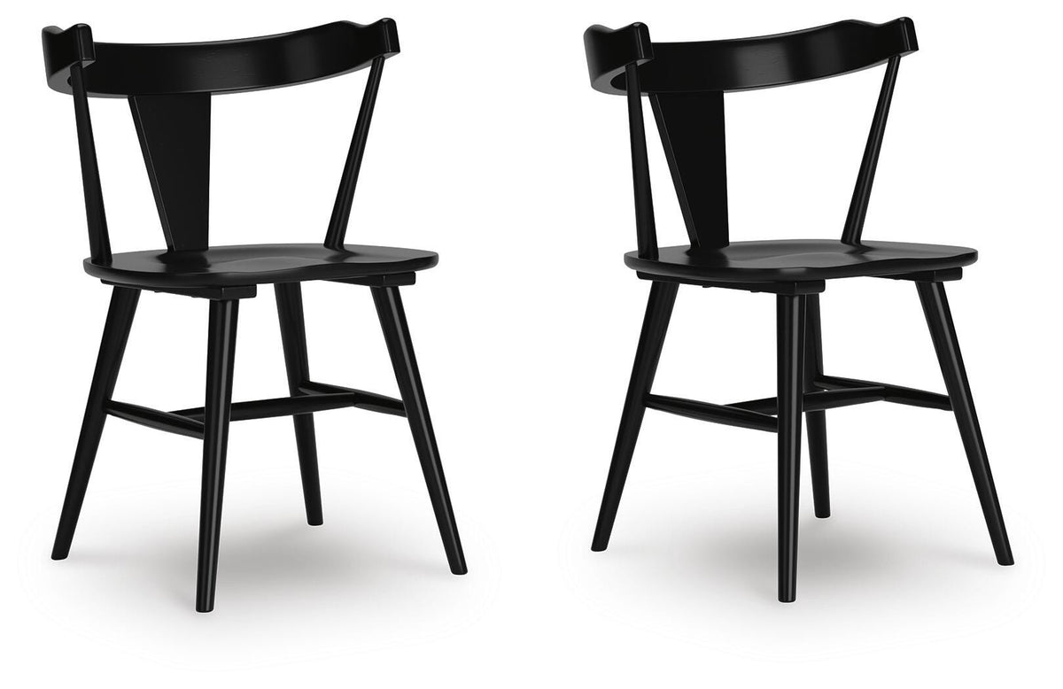 Gretlynn Dining Chair in Black, angle view