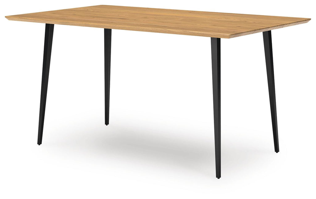 Gretlynn Dining Table in Black/Natural, angle view
