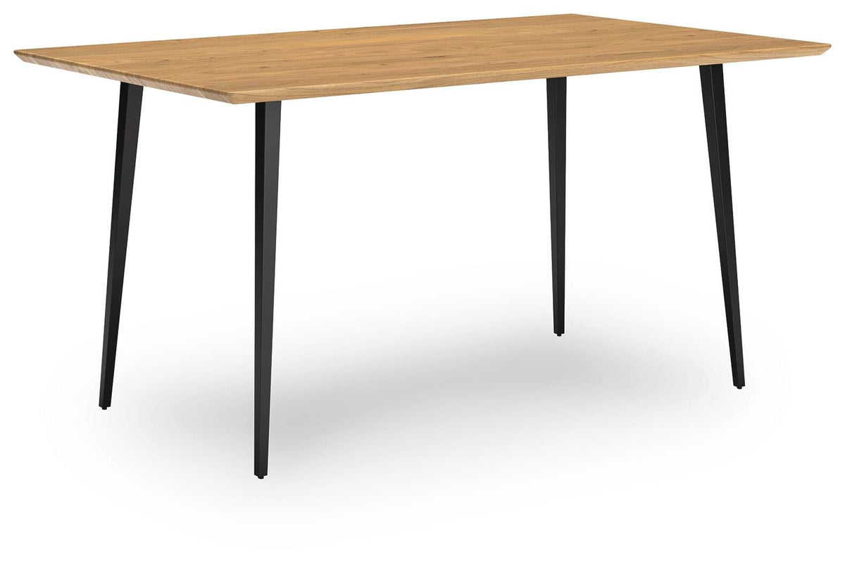 Gretlynn Dining Table in Black/Natural, angle view