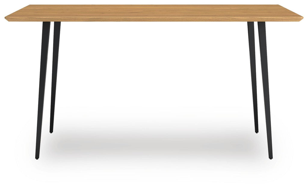 Gretlynn Dining Table in Black/Natural, back view