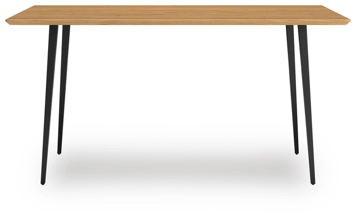 Gretlynn Dining Table in Black/Natural, back view