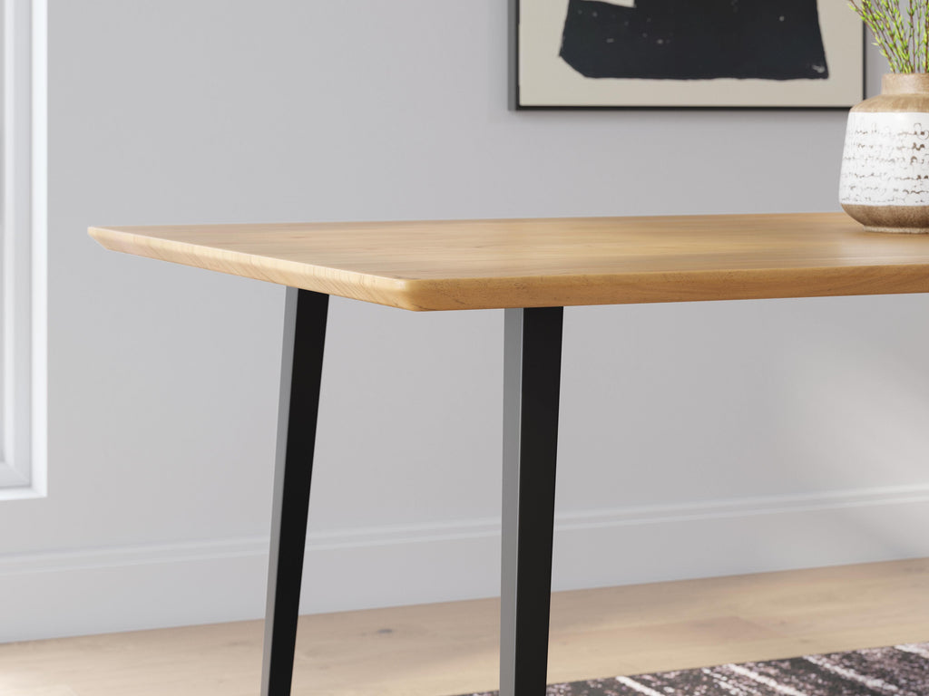 Gretlynn Dining Table in Black/Natural, detail view