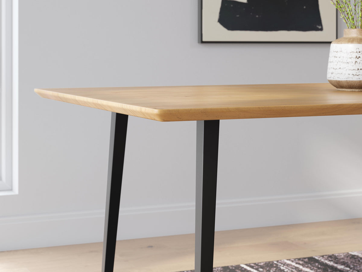 Gretlynn Dining Table in Black/Natural, detail view