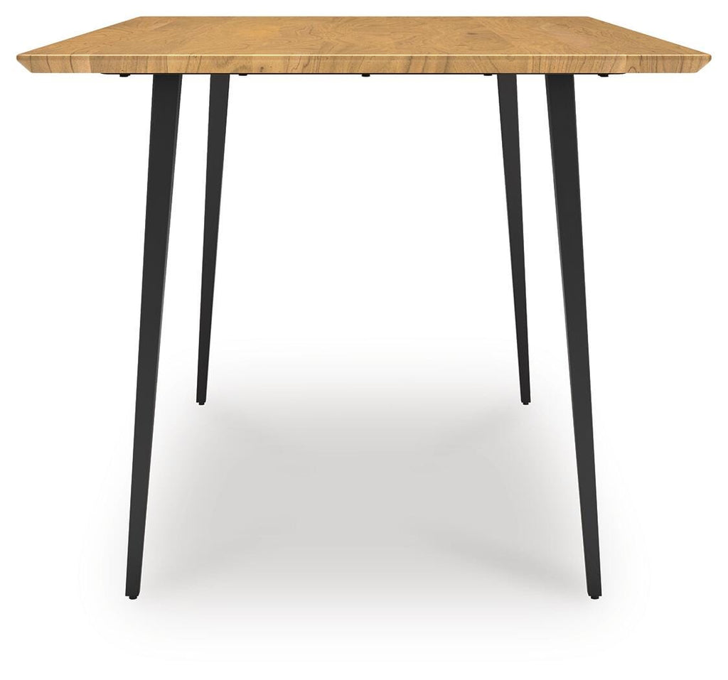Gretlynn Dining Table in Black/Natural, alternate side view