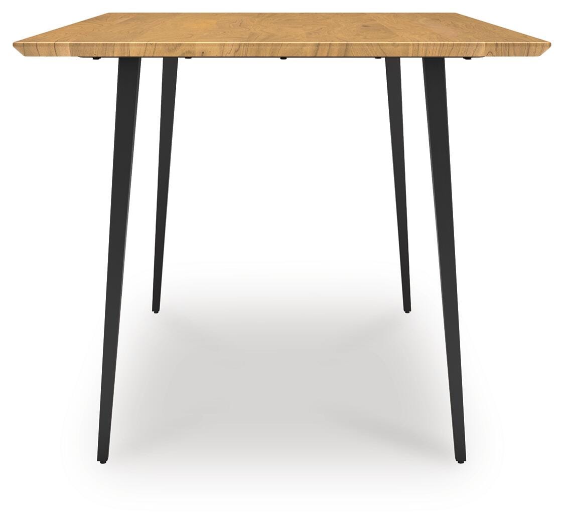 Gretlynn Dining Table in Black/Natural, alternate side view