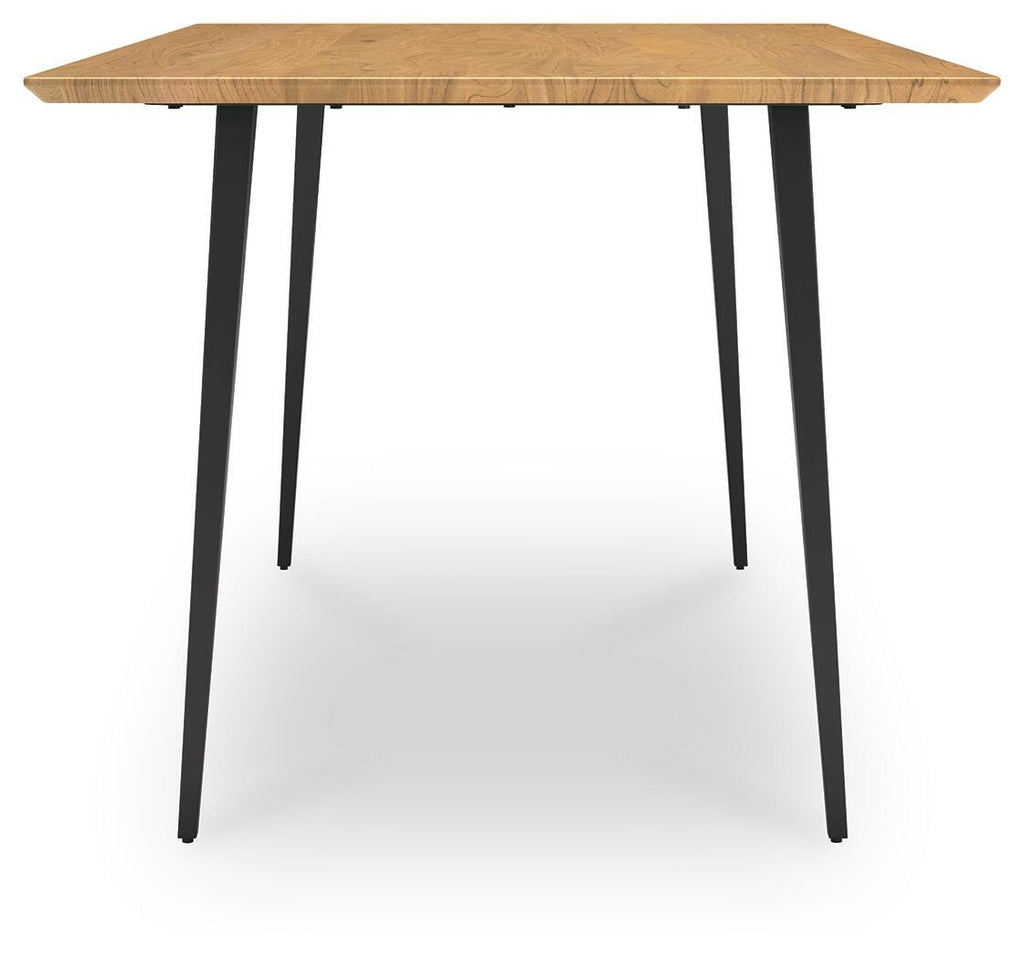 Gretlynn Dining Table in Black/Natural, side view
