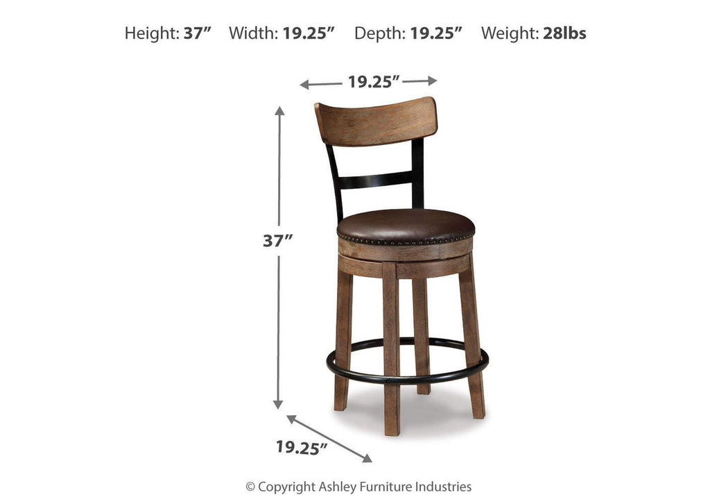 Pinnadel Counter Height Bar Stool (Set of 2) dimensions