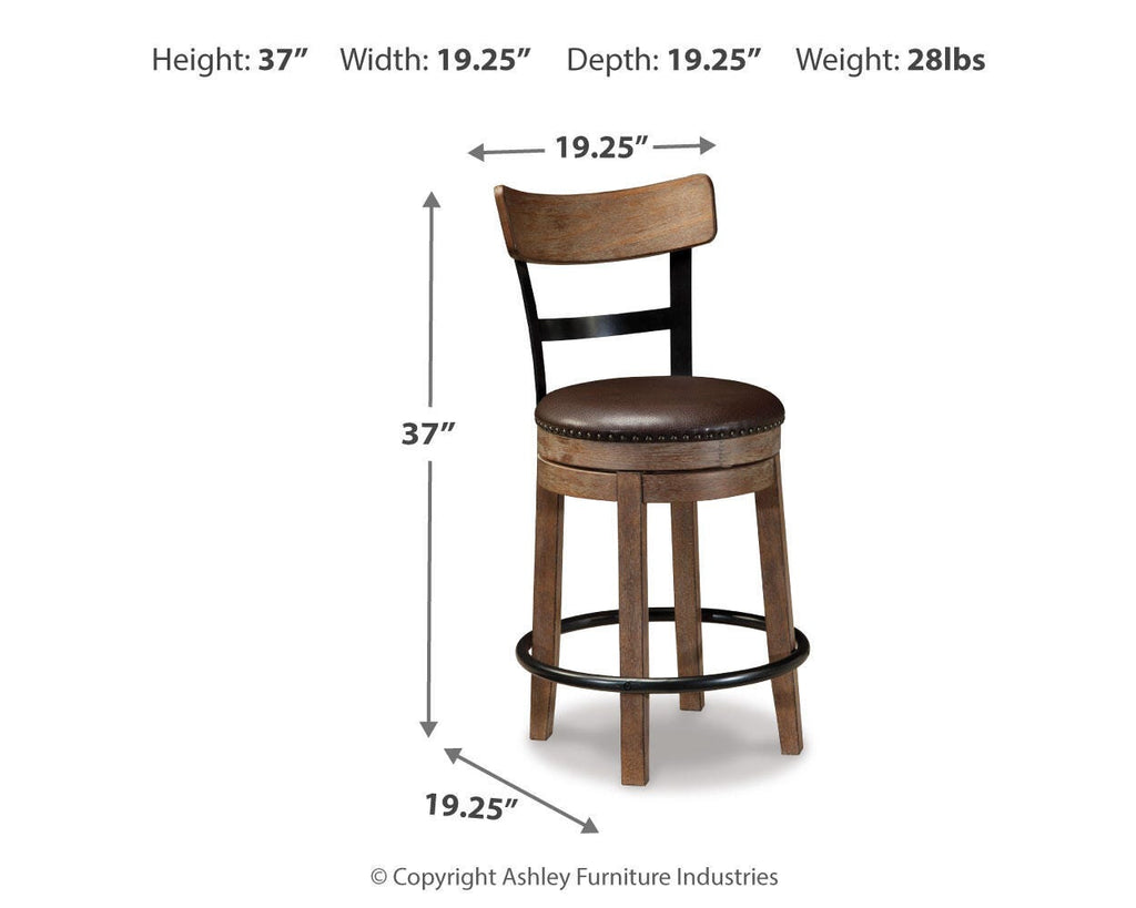 Pinnadel Counter Height Bar Stool in Light Brown, alternate view 4