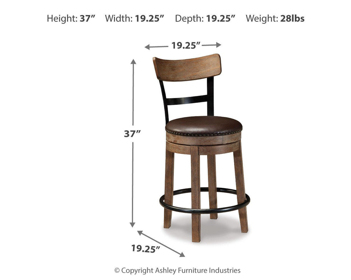 Pinnadel Counter Height Bar Stool in Light Brown, alternate view 4