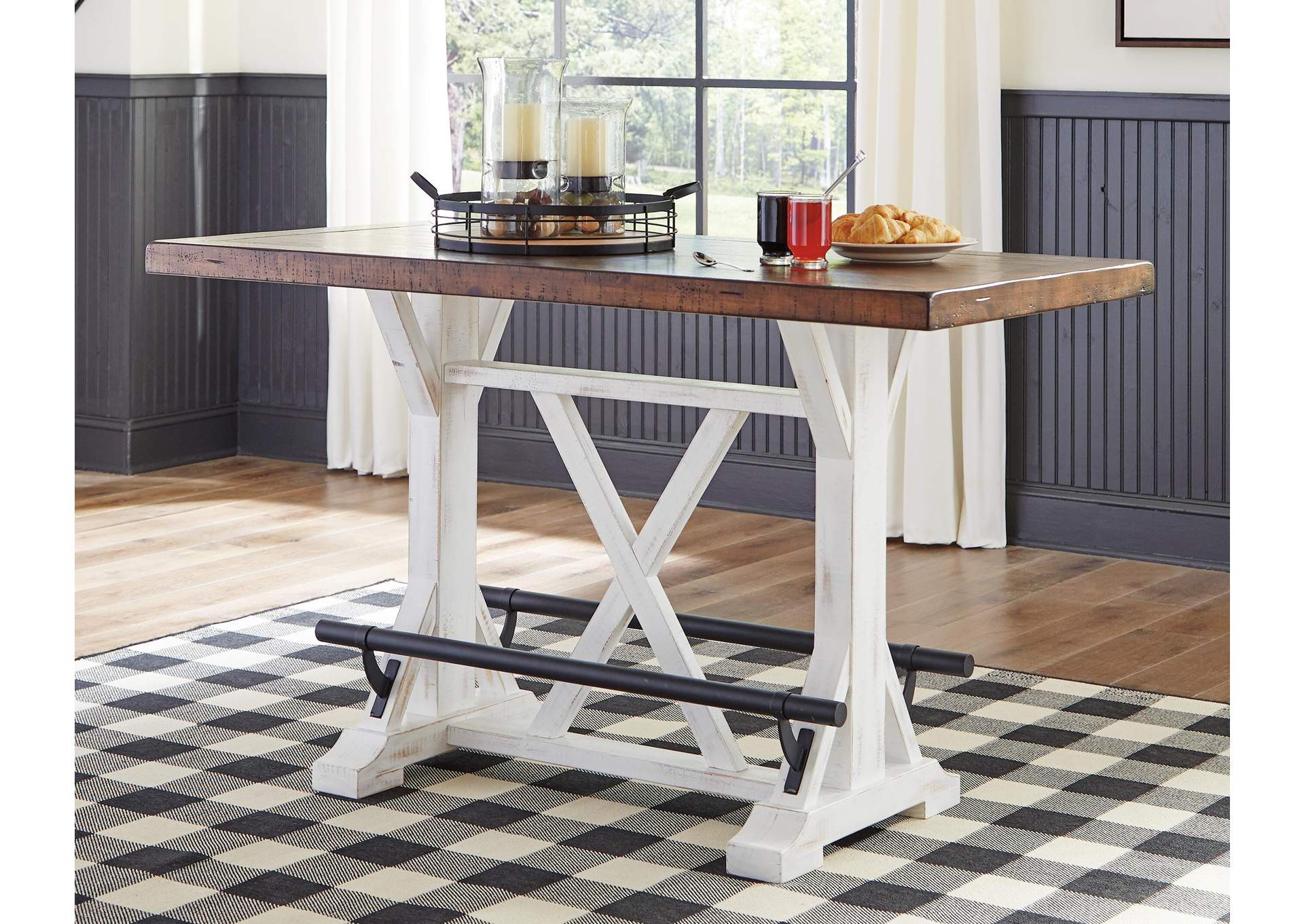 Valebeck Counter Height Dining Table and 4 Barstools Set room view