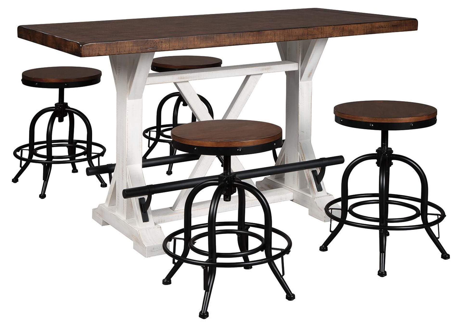 Valebeck Counter Height Dining Table and 4 Bar Stools