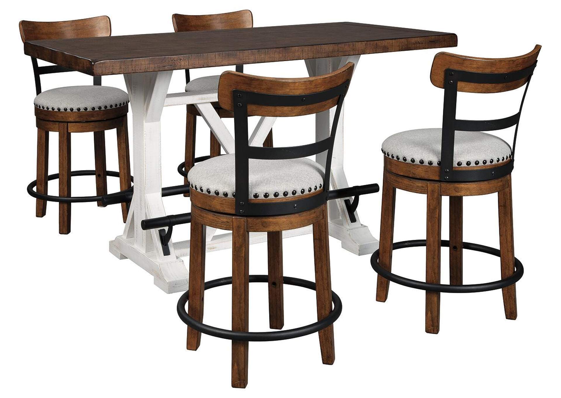 Valebeck Counter Height Dining Table and 4 Bar Stools Set