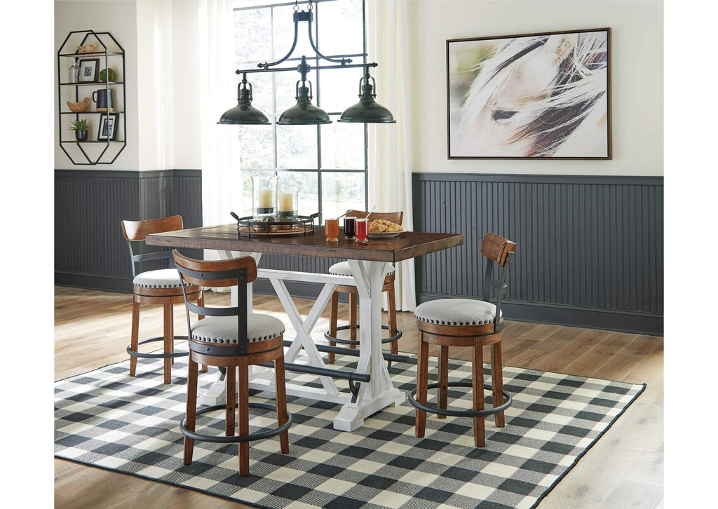 Valebeck Counter Height Dining Table and 4 Bar Stools Set