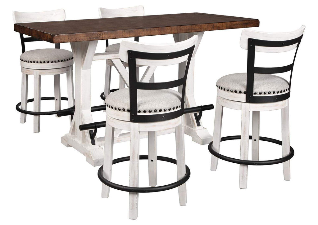 Valebeck Counter Height Dining Table and 4 Barstools Set