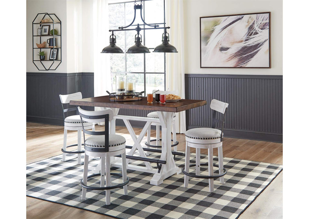 Valebeck Counter Height Dining Table and 4 Barstools Set