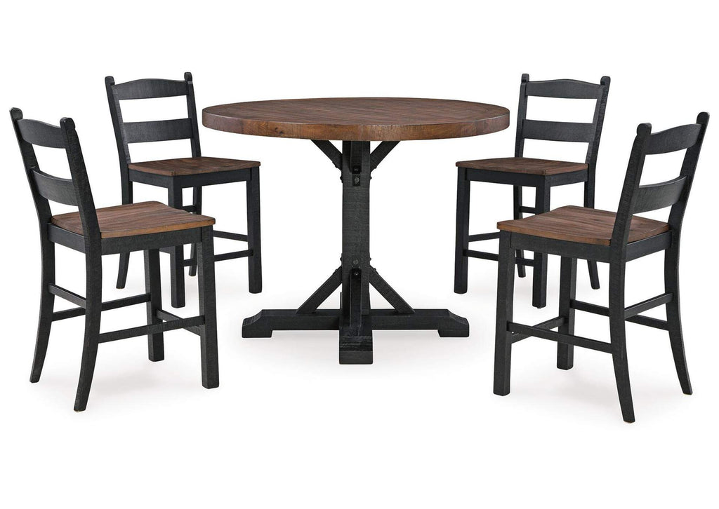 Valebeck Counter Height Dining Table and 4 Barstools